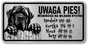 Tabliczka uwaga pies Mastif