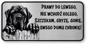 Tabliczka uwaga pies Mastif