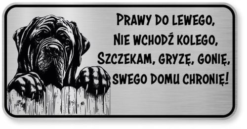 Tabliczka uwaga pies Mastif