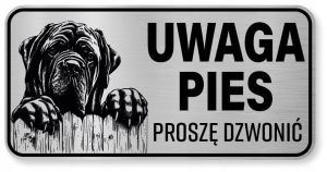 Uwaga groźny pies Tabliczka Mastif