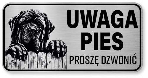 Uwaga groźny pies Tabliczka Mastif