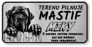 Uwaga pies Tabliczka Mastif