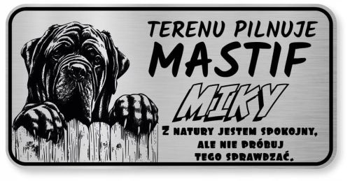 Uwaga pies Tabliczka Mastif