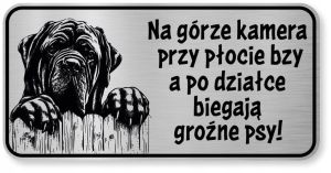 Uwaga pies Tabliczka Mastif śmieszna