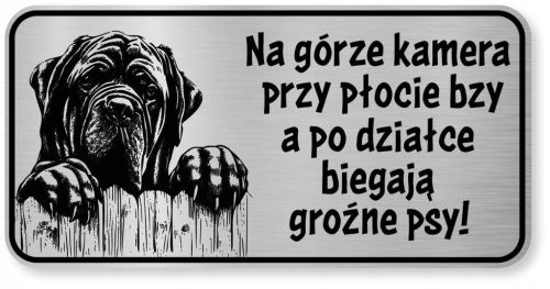 Uwaga pies Tabliczka Mastif śmieszna