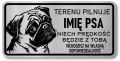 Tabliczka ostrzegawcza - Uwaga pies MOPS z imieniem