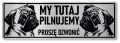 Tabliczka ostrzegawcza - Uwaga pies MOPS 2 psy