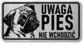 Tabliczka ostrzegawcza - Uwaga pies MOPS