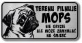 Tabliczka ostrzegawcza - Uwaga pies MOPS