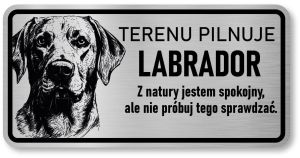 Uwaga pies tabliczka 20x10 Labrador