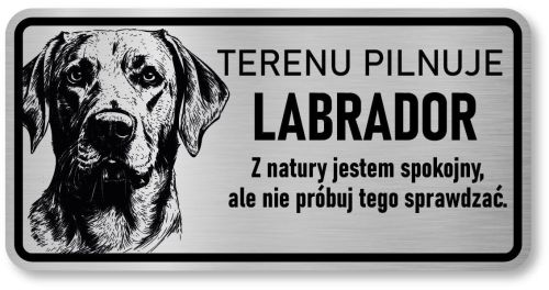 Uwaga pies tabliczka 20x10 Labrador