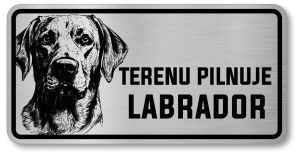 Uwaga pies tabliczka 20x10 Labrador