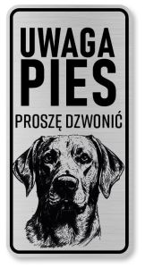 Uwaga pies tabliczka 20x10 Labrador