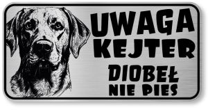 Uwaga pies tabliczka 20x10 Labrador