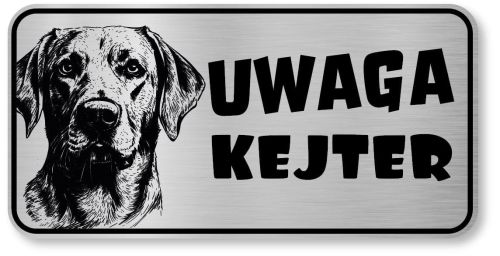 Uwaga pies tabliczka 20x10 Labrador