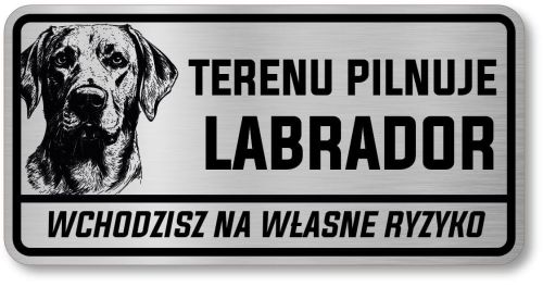 Uwaga pies tabliczka 20x10 Labrador