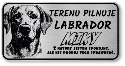 Uwaga pies tabliczka 20x10 Labrador