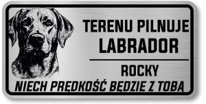 Uwaga pies tabliczka 20x10 Labrador