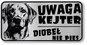 Uwaga pies tabliczka 20x10 Labrador