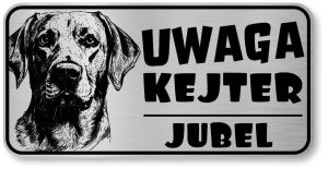 Uwaga pies tabliczka 20x10 Labrador