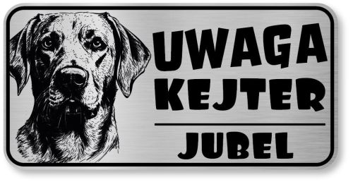 Uwaga pies tabliczka 20x10 Labrador