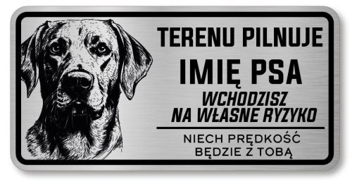 Uwaga pies tabliczka 20x10 Labrador