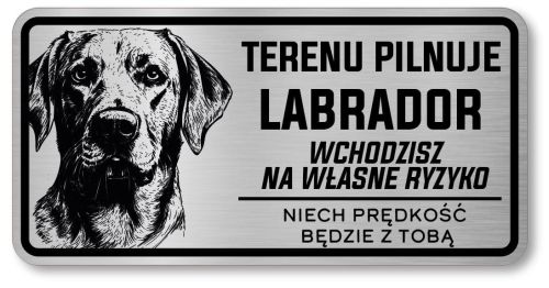 Uwaga pies tabliczka 20x10 Labrador