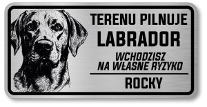 Uwaga pies tabliczka 20x10 Labrador