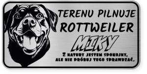 Uwaga pies tabliczka 20x10 Rottweiler