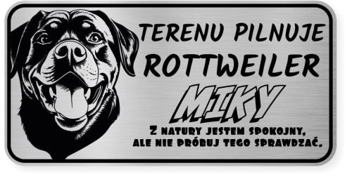 Uwaga pies tabliczka 20x10 Rottweiler