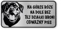 Uwaga pies tabliczka 20x10 Rottweiler