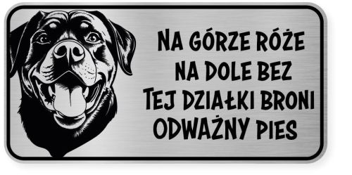 Uwaga pies tabliczka 20x10 Rottweiler