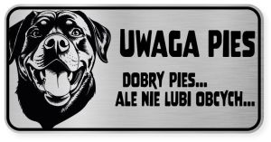 Uwaga pies tabliczka 20x10 Rottweiler