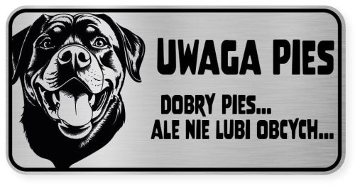 Uwaga pies tabliczka 20x10 Rottweiler