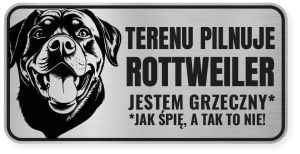 Uwaga pies tabliczka 20x10 Rottweiler