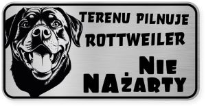 Uwaga pies tabliczka 20x10 Rottweiler