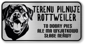 Uwaga pies tabliczka 20x10 Rottweiler