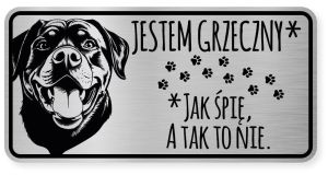 Uwaga pies tabliczka 20x10 Rottweiler