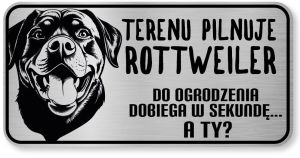 Uwaga pies tabliczka 20x10 Rottweiler