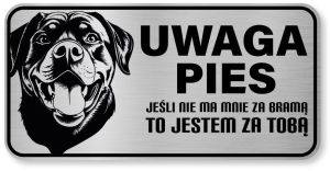 Uwaga pies tabliczka 20x10 Rottweiler