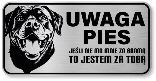 Uwaga pies tabliczka 20x10 Rottweiler