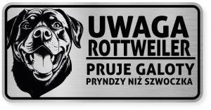 Uwaga pies tabliczka 20x10 Rottweiler