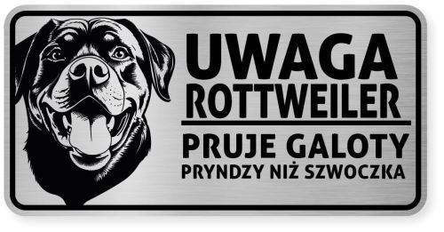 Uwaga pies tabliczka 20x10 Rottweiler