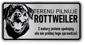 Uwaga pies tabliczka 20x10 Rottweiler