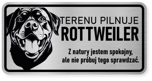 Uwaga pies tabliczka 20x10 Rottweiler
