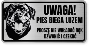 Uwaga pies tabliczka 20x10 Rottweiler