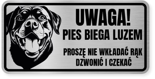 Uwaga pies tabliczka 20x10 Rottweiler