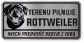 Uwaga pies tabliczka 20x10 Rottweiler