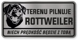 Uwaga pies tabliczka 20x10 Rottweiler