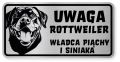 Uwaga pies tabliczka 20x10 Rottweiler